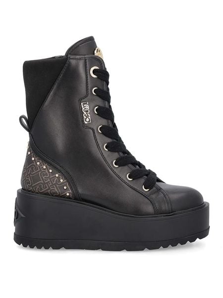 Liu Jo Botki w kolorze czarnym rozmiar: 40. Czarne botki damskie Liu Jo, bez obcasa, na platformie, bez zapięcia. Za 571.03 zł.