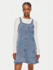 Noisy May Sukienka jeansowa Lilje 27029876 Niebieski Loose Fit. Niebieskie sukienki damskie Noisy may, bez wzorów, z bawełny, bez ramiączek. Za 99.99 zł.