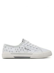 Pepe Jeans Tenisówki Brady Shine G PGS30562 Biały. Białe buty sportowe dziewczęce Pepe Jeans, z jeansu, bez zapięcia. Za 149.99 zł.