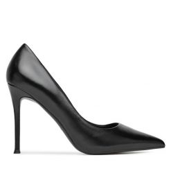 Szpilki Eva Minge. Czarne szpilki damskie Eva Minge, bez wzorów, bez obcasa, na szpilce, bez zapięcia. Za 449.99 zł.