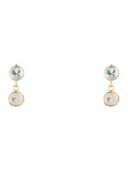 OR ÉCLAT Złote kolczyki "Duo Topaze et Quartz Rose" z topazami i różowymi kwarcami rozmiar: onesize. Niebieskie kolczyki damskie Or Éclat, z kwarcem, złote, z zapięciem typu bigiel. Za 608.99 zł.