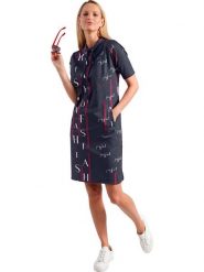 Heine Sukienka w kolorze granatowym rozmiar: 42. Niebieskie sukienki damskie Heine, bez wzorów, z bawełny, bez ramiączek. Za 104.99 zł.
