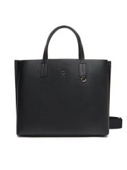 Tommy Hilfiger Torebka Th Distinct Satchel AW0AW17463 Czarny. Czarne torebki klasyczne damskie Tommy Hilfiger, ze skóry, bez dodatków. Za 669.99 zł.