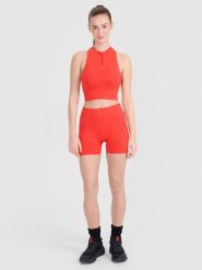 4F Legginsy krótkie bezszwowe treningowe damskie - czerwone XS/S. Czerwone legginsy damskie 4F, s, bez wzorów, z dzianiny. W wyprzedaży za 59.99 zł.