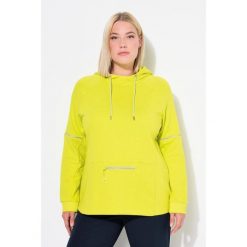 Damskie Bluza z kapturem odblaskowe lamówki kaptur kieszeń na zamek. Zielone bluzy damskie Ulla Popken, plus size, bez wzorów, z bawełny, z kapturem. Za 279.99 zł.