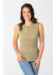 Super.natural Koszulka polo w kolorze khaki rozmiar: XS. Brązowe koszulki damskie super.natural, xs, bez wzorów, z wełny, bez kołnierzyka, bez ramiączek. Za 108.99 zł.