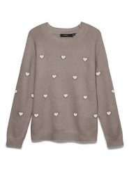 Vero Moda Sweter w kolorze szarobrązowym rozmiar: XS. Brązowe swetry klasyczne damskie Vero Moda, xs, bez kołnierzyka. Za 109.95 zł.