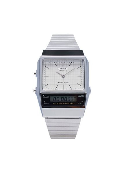 Casio Zegarek AQ-800E-7AEF Srebrny. Szare, analogowe zegarki damskie Casio, srebrne. Za 269.99 zł.