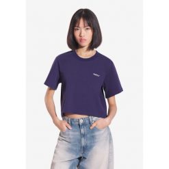 Koszulka sportowa damska Prosto Heavyweight z krótkim rękawem. Niebieskie koszulki sportowe damskie Prosto., bez wzorów, bez ramiączek. W wyprzedaży za 117.99 zł.