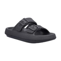 Klapki damskie CMP BELEM. Czarne klapki damskie CMP, bez wzorów, bez obcasa, bez zapięcia. Za 79.99 zł.