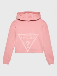 Guess Bluza J2BQ35 FL03S Różowy Relaxed Fit. Czerwone bluzy dziewczęce Guess, z aplikacjami, z bawełny, bez ramiączek, bez kaptura. Za 319.99 zł.