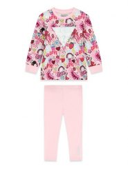 Guess Komplet bluza i legginsy K6YG03 K3841 Różowy Regular Fit. Czerwone bluzy dziewczęce Guess, z aplikacjami, z bawełny, bez ramiączek, bez kaptura. Za 234.99 zł.