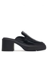 Calvin Klein Klapki Block Heel Mule Lth Hdw HW0HW03175 Czarny. Czarne klapki damskie Calvin Klein, bez wzorów, ze skóry, bez obcasa, bez zapięcia. Za 649.99 zł.