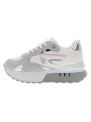 U.S. Polo Assn. Sneakersy w kolorze biało-szarym rozmiar: 38. Białe obuwie sportowe damskie U.S. Polo Assn., z materiału, bez zapięcia. Za 206.42 zł.