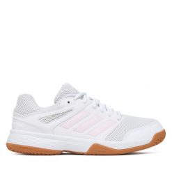 Buty halowe adidas. Białe obuwie sportowe casual damskie Adidas, bez zapięcia. Za 239.99 zł.