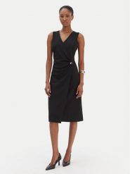 Calvin Klein Sukienka koktajlowa LV044E047G Czarny Slim Fit. Czarne sukienki damskie Calvin Klein, bez wzorów, z syntetyku, wizytowe, bez ramiączek. Za 699.99 zł.