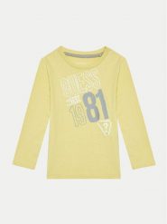 Guess Bluzka N4BI18 I3Z14 Żółty Regular Fit. Żółte t-shirty i koszulki chłopięce Guess, z aplikacjami, z bawełny, bez kołnierzyka, bez ramiączek. Za 99.99 zł.