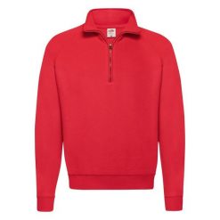 Bluza Fruit Of The Loom Classic Zip Neck Adult czerwona. Białe bluzy damskie Fruit of the Loom, s, bez wzorów, z bawełny, bez kaptura. Za 185.99 zł.