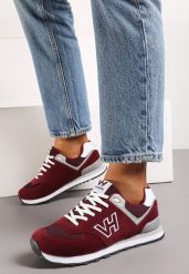 Bordowe Buty Sportowe z Imitacji Zamszu z Naszywką Lysadna. Czerwone obuwie sportowe casual damskie Renee, bez zapięcia. Za 129.99 zł.