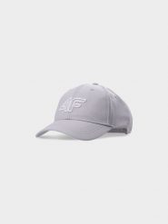 4F Czapka z daszkiem strapback uniseks - szara L/XL. Szare czapki z daszkiem damskie 4F, na lato, bez wzorów, z syntetyku. W wyprzedaży za 29.99 zł.