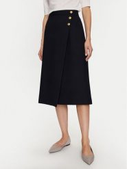 Tommy Hilfiger Spódnica trapezowa WW0WW41601 Granatowy Regular Fit. Niebieskie spódnice damskie Tommy Hilfiger, bez wzorów, z syntetyku. Za 469.99 zł.