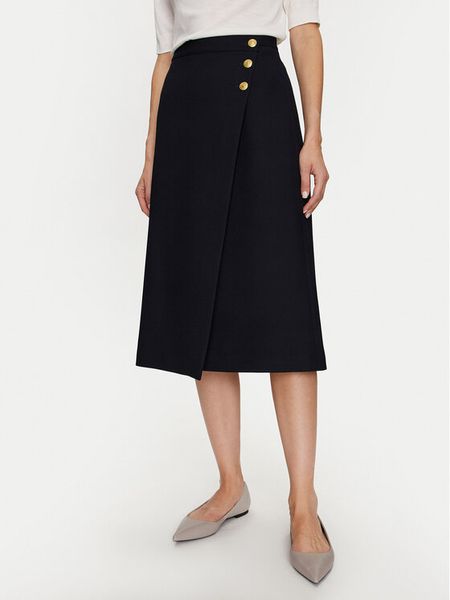 Tommy Hilfiger Spódnica trapezowa WW0WW41601 Granatowy Regular Fit. Niebieskie spódnice damskie Tommy Hilfiger, bez wzorów, z syntetyku. Za 379.99 zł.