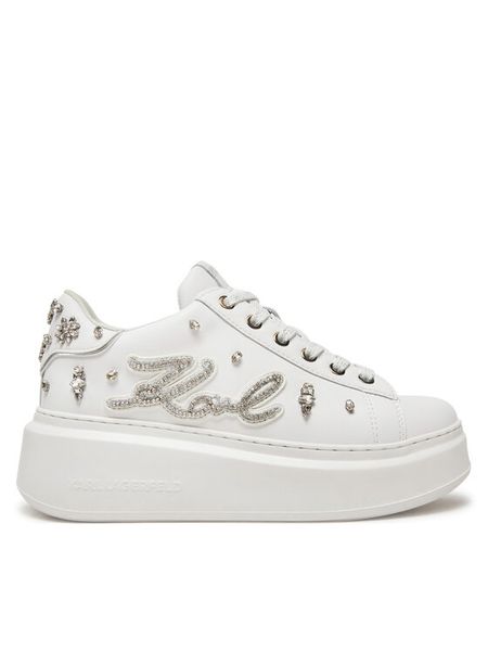 KARL LAGERFELD Sneakersy Ankapri KL63525 Biały. Białe obuwie sportowe damskie KARL LAGERFELD, ze skóry, bez zapięcia. Za 659.99 zł.