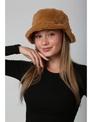 Lucky Bees Kapelusz w kolorze jasnobrązowym rozmiar: onesize. Brązowe kapelusze damskie Lucky Bees, bez wzorów, z futra. Za 109.26 zł.