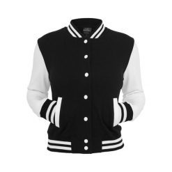 Dwukolorowa Bluza Dresowa Bejsbolówka Dla Kobiet. Białe bluzy damskie Urban Classics, m, bez wzorów, z bawełny, bez kaptura. Za 222.99 zł.