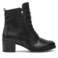 Botki Caprice. Czarne botki damskie Caprice, bez obcasa, na słupku, bez zapięcia. Za 519.99 zł.