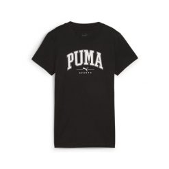 Damska koszulka z nadrukiem PUMA SQUAD PUMA Black. Czarne koszulki sportowe damskie Puma, s, bez wzorów, bez ramiączek, na jogę i pilates. Za 67.99 zł.