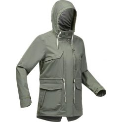 Kurtka turystyczna damska Quechua NH550 wodoodporna. Brązowe kurtki damskie QUECHUA, m, bez wzorów, z materiału, bez kaptura. Za 229.99 zł.