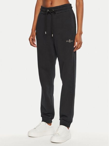 Pinko Spodnie dresowe Carico 100371 A27V Czarny Regular Fit. Czarne spodnie dresowe damskie Pinko, s, bez wzorów, z bawełny. Za 439.99 zł.