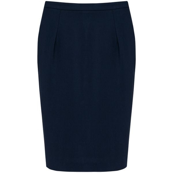 Damska prosta spódnica Kariban Premium. Niebieskie spódnice damskie KARIBAN, na co dzień, bez wzorów, z materiału, wizytowe. W wyprzedaży za 284.00 zł.