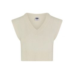 Top bez rękawów dla kobiet Urban Classics. Białe swetry klasyczne damskie Urban Classics, na zimę, bez kołnierzyka. Za 191.00 zł.