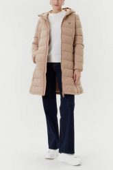 GUESS Brązowa długa damska kurtka New Aleta, Rozmiar XS. Brązowe kurtki damskie Guess, s, z aplikacjami, bez kaptura. W wyprzedaży za 464.99 zł.