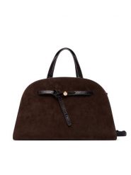 Tory Burch Torebka Romy Suede Bauletto 183363 Brązowy ciemny. Brązowe torebki klasyczne damskie Tory Burch, ze skóry, bez dodatków. Za 2,634.00 zł.