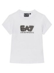 EA7 Emporio Armani T-Shirt 7G000257 AF10373 U0002 Biały Slim Fit. Białe koszulki i t-shirty dziewczęce EA7 Emporio Armani, bez wzorów, z bawełny, bez kołnierzyka, bez ramiączek. Za 249.99 zł.
