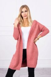 Sweter z kapturem ciemny różowy. Czerwone kardigany damskie KESI, l, bez wzorów, z wełny. Za 230.01 zł.