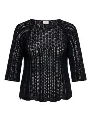 ONLY Carmakoma Sweter w kolorze czarnym rozmiar: M-46/48. Czarne swetry klasyczne damskie Only Carmakoma, m, ze splotem, bez kołnierzyka. Za 109.78 zł.