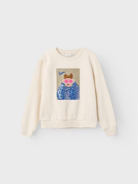 NAME IT Bluza 13221346 Écru Regular Fit. Bluzy dziewczęce Name it, bez wzorów, z bawełny, bez ramiączek, bez kaptura. Za 109.99 zł.