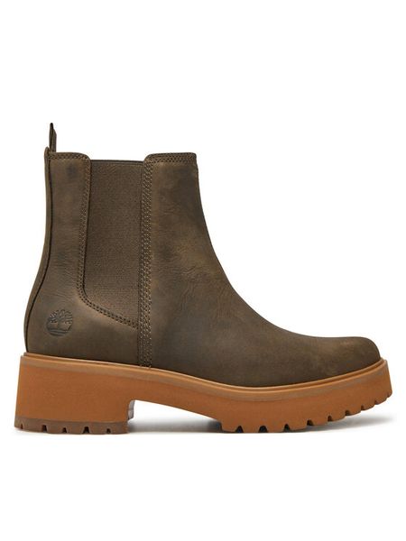 Timberland Botki Carnaby Cool Mid Chelsea Boot TB0A2CZQET41 Brązowy. Brązowe botki damskie Timberland, ze skóry, bez obcasa, na płaskiej podeszwie, bez zapięcia. Za 489.99 zł.