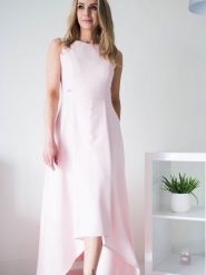 Sukienka Model Jennifer Powder Pink - Jersa. Różowe sukienki damskie Jersa, bez wzorów, eleganckie, bez ramiączek. Za 599.65 zł.