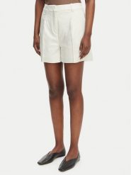 Calvin Klein Jeans Szorty materiałowe LV047F632G Biały Regular Fit. Białe szorty damskie Calvin Klein Jeans, bez wzorów, z jeansu. Za 409.99 zł.