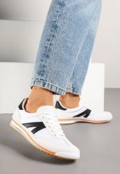 Białe Sneakersy z Geometrycznym Wzorem Zoloti. Białe obuwie sportowe damskie Renee, bez zapięcia. Za 49.99 zł.