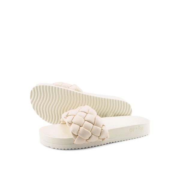 Klapki basenowe damskie Flip Flop Pool Weave. Białe klapki damskie Flip Flop, bez wzorów, z gumy, bez obcasa, bez zapięcia. Za 99.45 zł.
