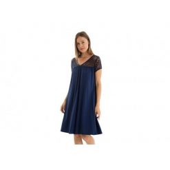 Sukienka plażowa rozm. S Navy Blue L257440. Niebieskie szlafroki damskie Massana Homewear, w ażurowe wzory, z bawełny, bez kaptura. Za 215.00 zł.