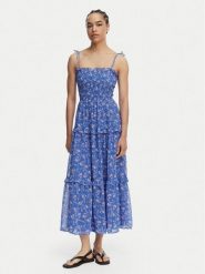 Tommy Jeans Sukienka letnia DW0DW20339 Niebieski Regular Fit. Niebieskie sukienki damskie Tommy Jeans, bez wzorów, z jeansu, bez ramiączek. Za 569.99 zł.