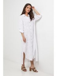 Lin Passion Lniana sukienka w kolorze białym rozmiar: 40/42. Białe sukienki damskie Lin Passion, bez wzorów, ze lnu, klasyczne, bez ramiączek. Za 173.99 zł.