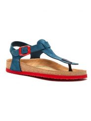 Comfortfusse Skórzane sandały w kolorze niebiesko-czerwonym rozmiar: 37. Czerwone sandały damskie Comfortfüße, bez wzorów, z nubiku, z otwartym noskiem, bez obcasa, bez zapięcia. Za 239.99 zł.